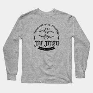 Jiu Jitsu: Blackletter Fist Bump Black Long Sleeve T-Shirt